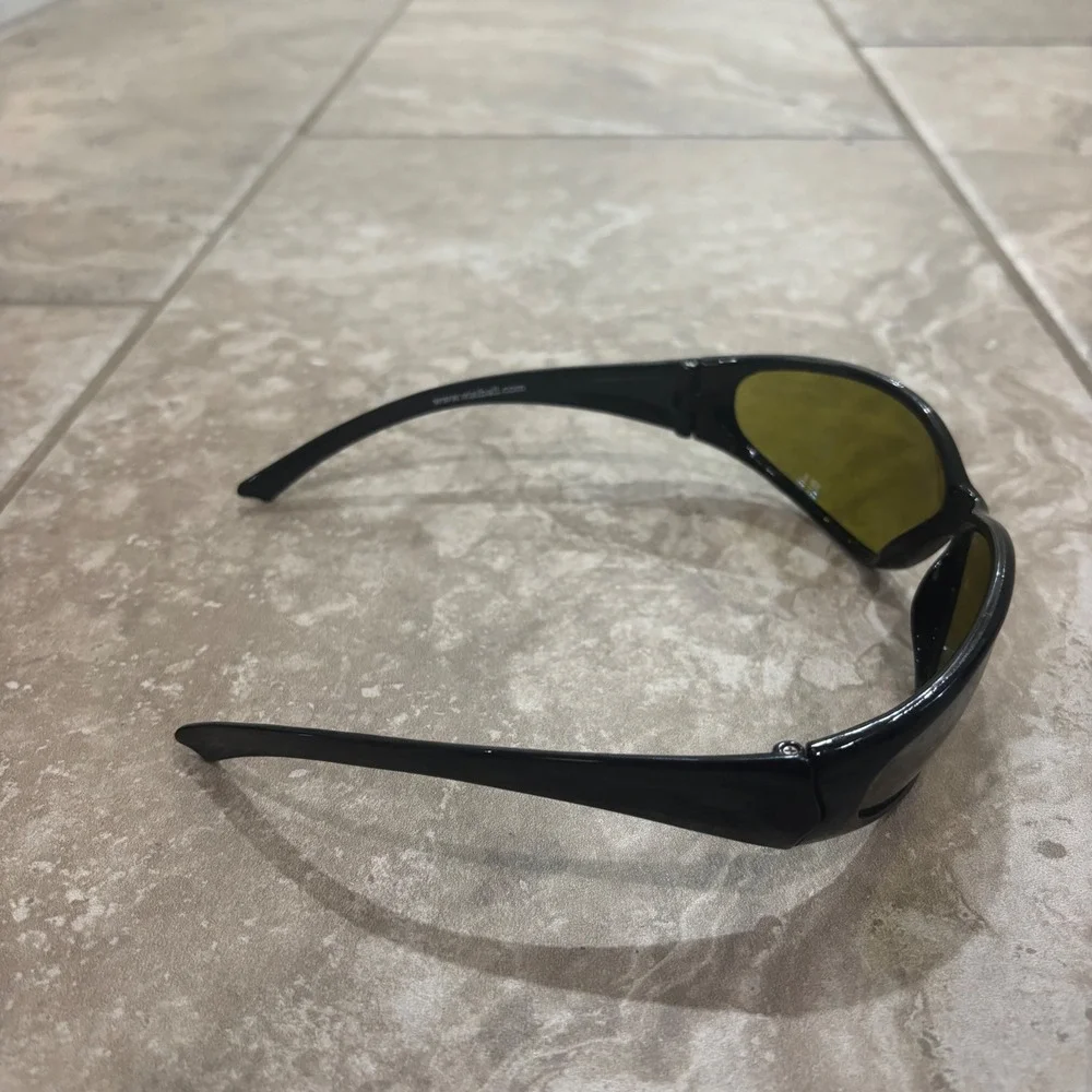 Visiball Golf Ball Finder Sunglasses Mens Black Wrap Around Yellow Tint Lenses